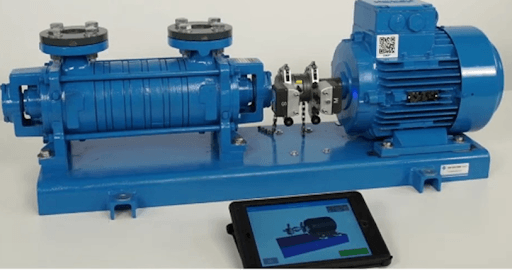 Example of laser alignment of a multistage pump